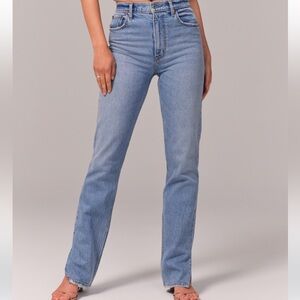 High rise jeans split ankle